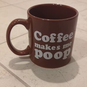 Brown Coffee Mug with Humorous Text